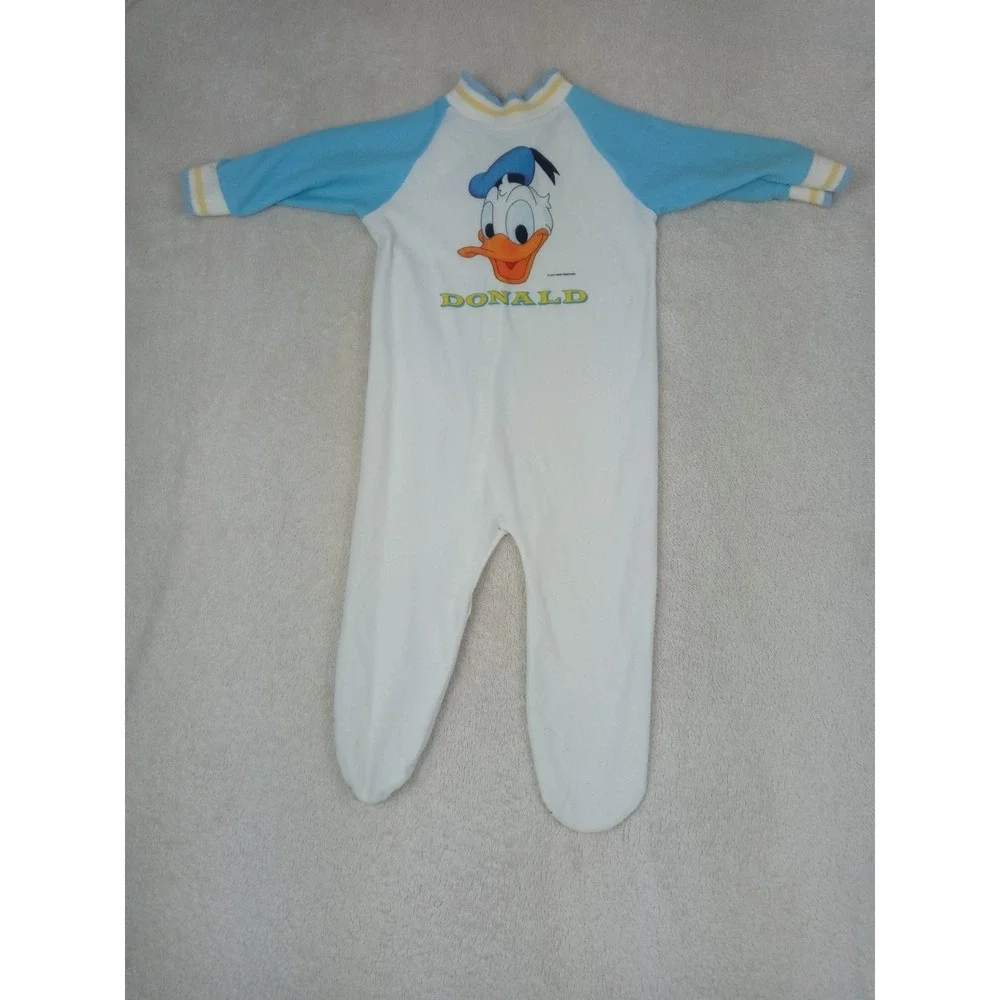 Vintage Donald Duck Jump Suit Baby Sleeper 0-3 Months Retro Disney One Piece Fit